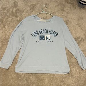 Ocean Drive Light Blue Long Beach Island Sweater